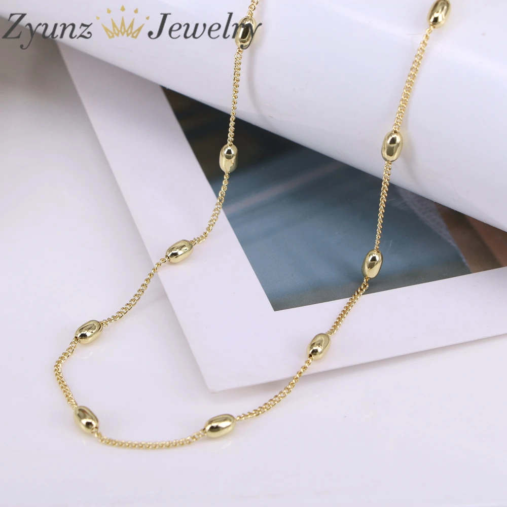 20PCS, 8 Types Gold Plated Link Chains Bead Chains Necklaces For Jewelry Making Necklaces Accessories
