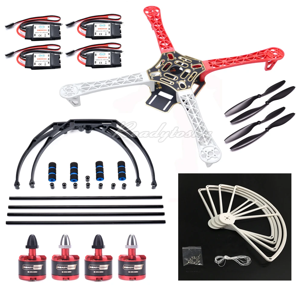 F450 450mm telaio con carrello di atterraggio protezione elica 2212 motore per RC 4 assi RC Multicopter Quadcopter Heli Multi-rotore