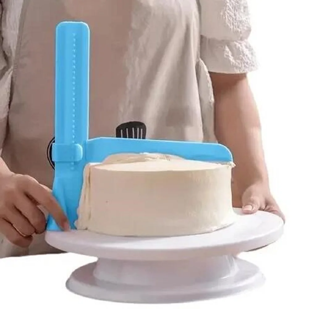 

Cake Scraper Surface Smoothing Device Adjustable Edge Decorating Plastic Cake Cream Scraper Icing Rotating Cake Decoration Tools