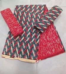 2024 2+4 Yards African Wax Fabric Gold Foil Sewing Material 6 Yards 100% Cotton High Quality For Dress Bag Ghana Hot Sales