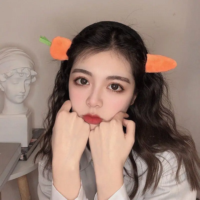 عصابة رأس لطيفة على شكل جزرة وسمك القرش المضحك للنساء، عصابة رأس عصرية للفتيات