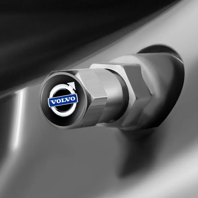 4 قطعة جديد الألومنيوم سيارة شارة عجلة الإطارات صمام الهواء قبعات الجذعية غطاء لفولفو S80L XC60 XC90 S40 S60 S80 V40 V50 اكسسوارات #2