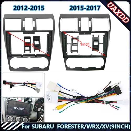 Para SUBARU 2012-2017 FORESTER WRX XV 9 pulgadas Radio de coche Android pantalla de audio estéreo reproductor de vídeo multimedia cables marco de arnés
