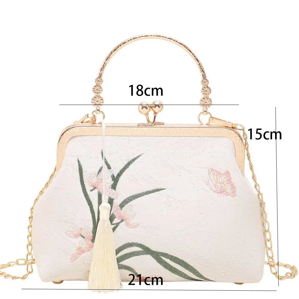 2024 chińska torba w starożytnym stylu Qipao Cheongsam Hanfu torebka damska haftowana metalowa klamra biała torebka torebka Mini Crossbody