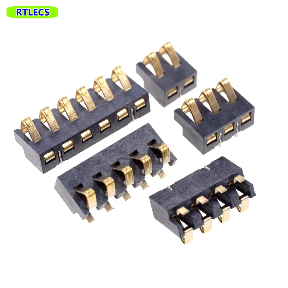 20 Pcs Spring Compression Contact 2.5 mm Pitch 2 3 4 5 6 Pin Male Connector Surface Mount Battery  Reflow Solder PCB