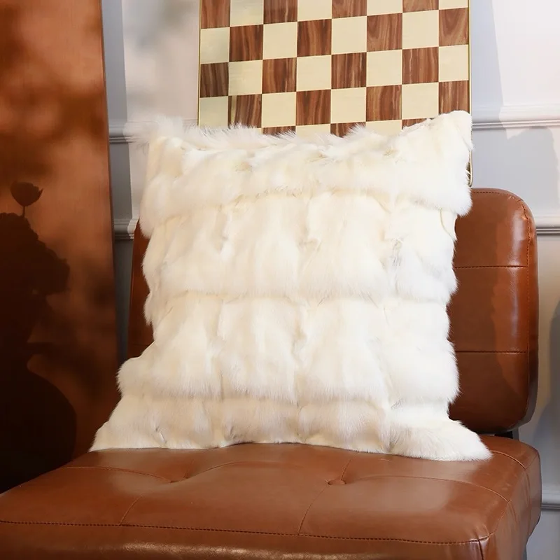 Home decorate Sofa Cushion Fox Fur Pillow Cover, Cushion Cover, China Factory Wholesale, CX-D-45/Z