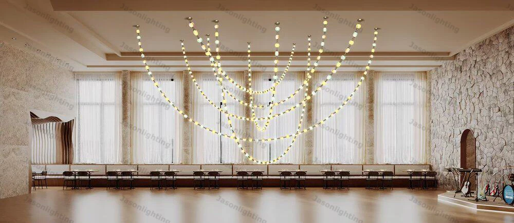 Colorized DIY Glass Long Strap High Ceiling Gold Chrome