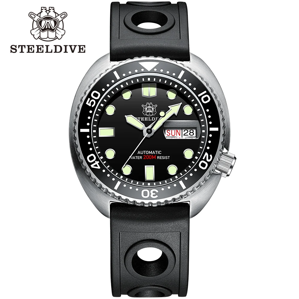 STEELDIVE SD1972 V2 Keramiklünette Abalone 200M wasserdicht Doppelkalender NH36 Uhrwerk Schweizer leuchtende mechanische Armbanduhren 8