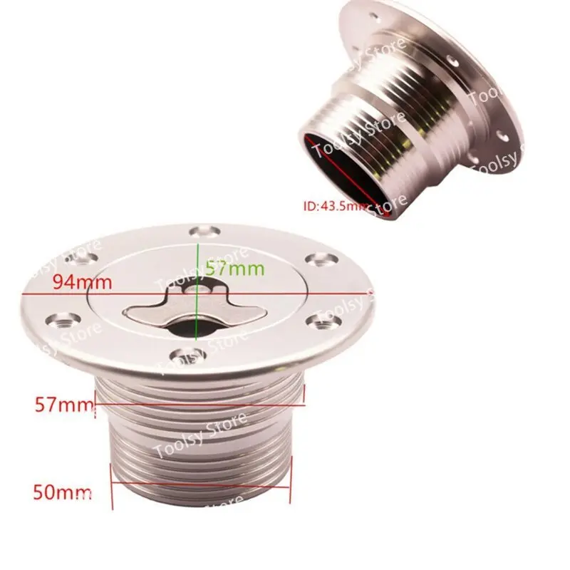 

Silver Fuel Cell Surge Tank Cap Universal 6 Bolt Flush Mount 43.5Mm Opening Car Accessories