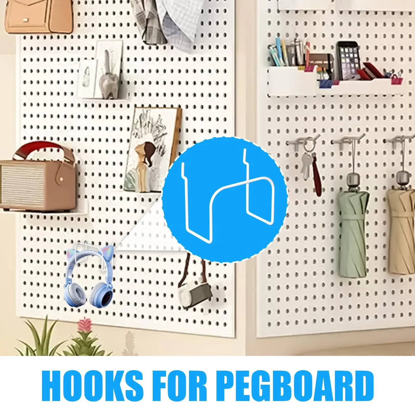 

Metal Pegboard Hooks Pegboard Tool Hooks Metal Holder For Headset Tie Workout Kitchen Room Workshop Garage Art Craft Space Fit