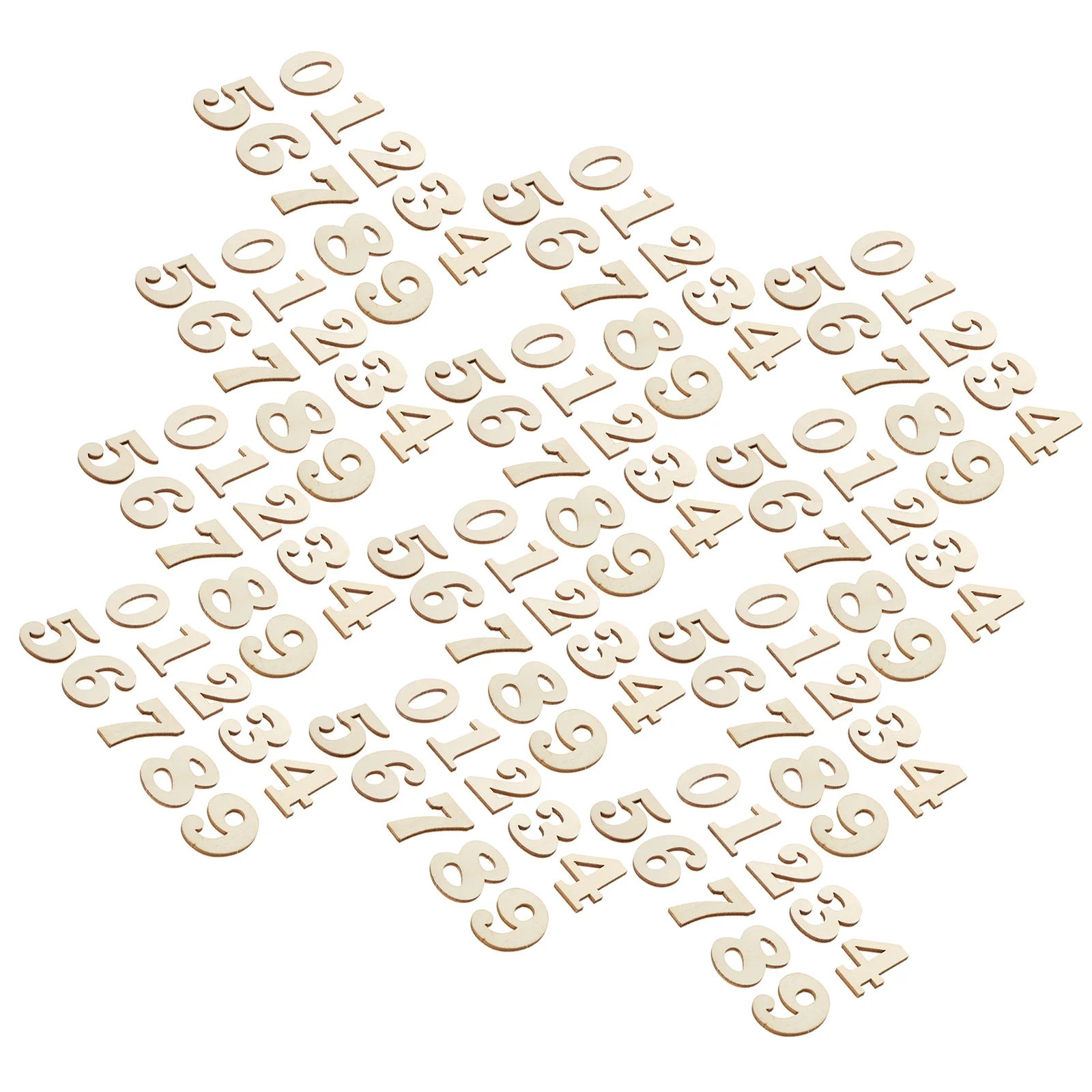 

100Pcs Wooden Arabic Numbers Set Fine Workmanship DIY Clock Numbers for Wall School Craft Office Decor Wooden Arabic Number