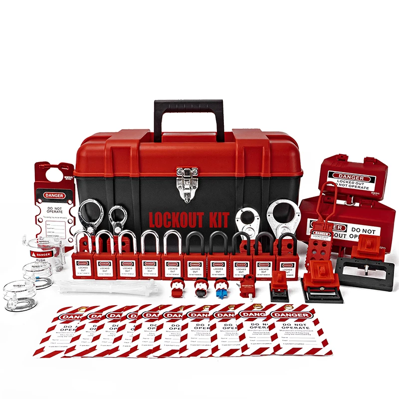 BOZZYS 39-Pack Industrial Lockout Tagout Kit with Key Unlock Personal Electrical LOTO Set for Toolbox-BD-Z15