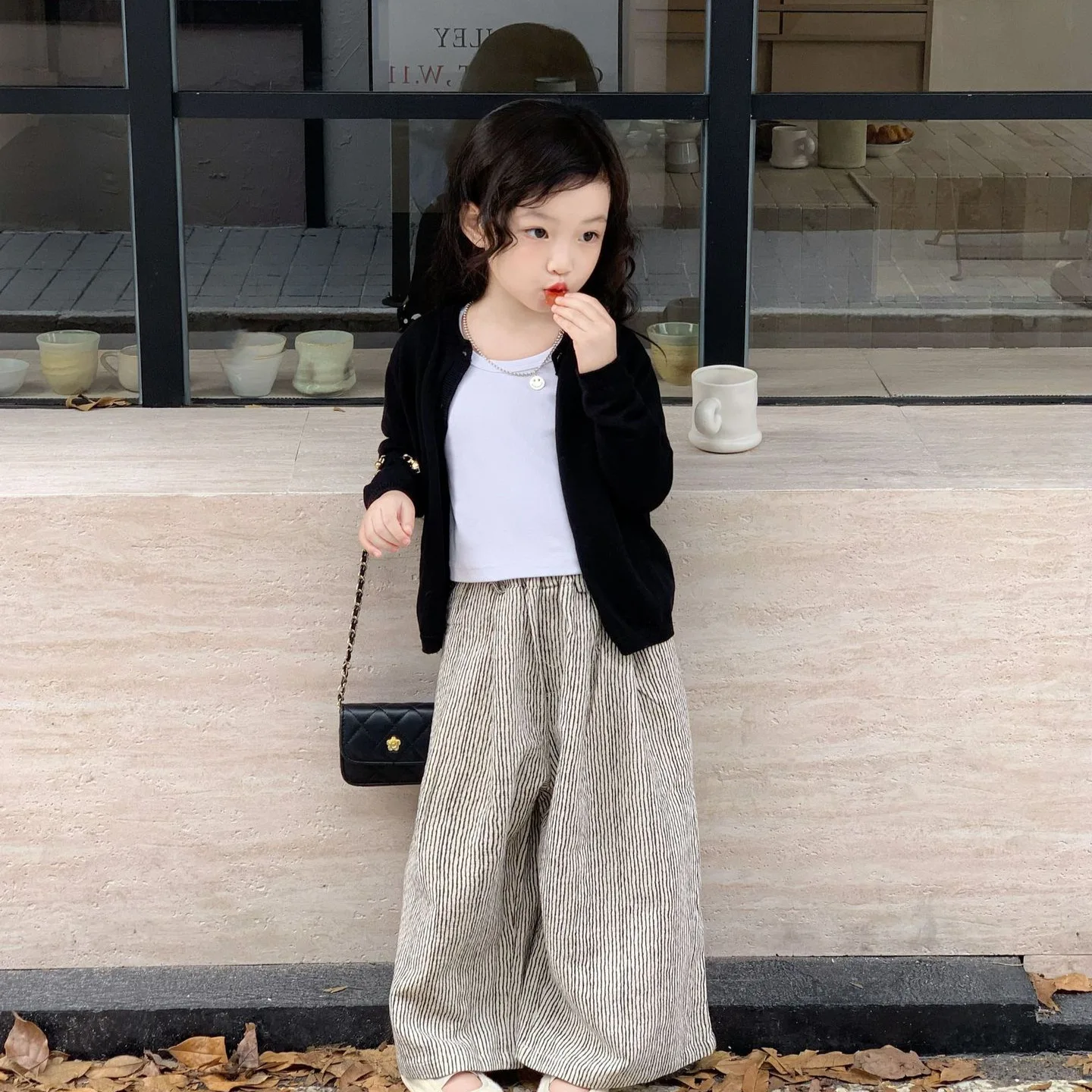 

Girls Sweater 2024 Autumn New Childrens Wear Korean Style Girl Baby Foreign Solid Color Knitted Wool Coat Casual Simple Daily