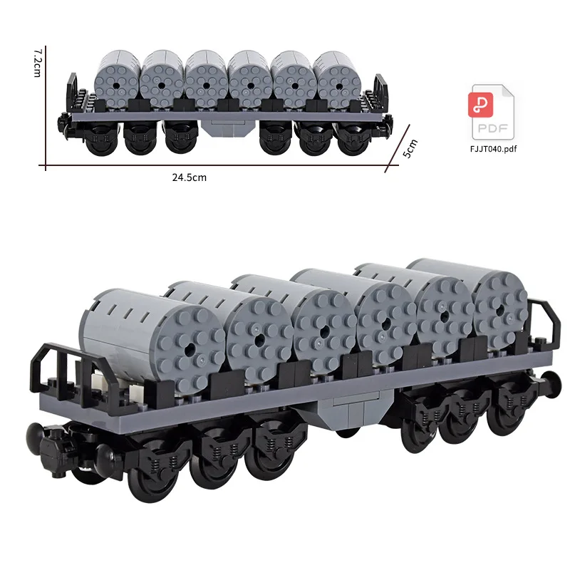 MOC City Technical Idea Train Base Railway Sulfuric Acid Tanker Car Vehicle Carriage Building Blocks Bricks Kids DIY Toys Gifts