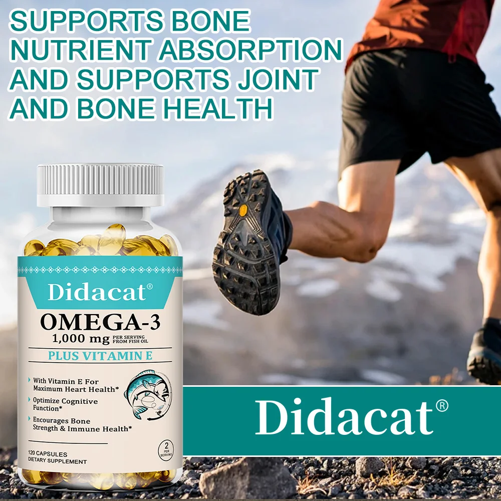 Omega 3 Fish Oil - Good for Eye, Brain, Joint and Immune System Health, Increases Energy, Antioxidant, 120 Capsules