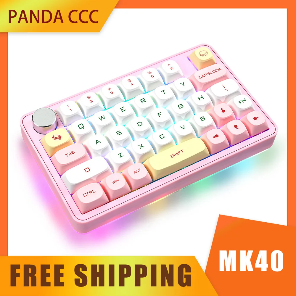 

Mk40 Wireless Mini Keyboards 40％ One Hand Mechanical Keyboard Rgb With Knob Hot Swap Keyboard Macro Programming Custom Keyboards