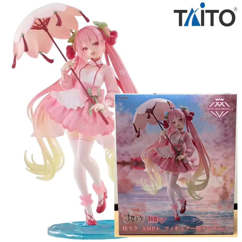 在庫あり-taito-amp-初音ミク-桜ミク-～桜ドレスver～-pvc-21cm-アニメアクションフィギュアモデルコレクション玩具