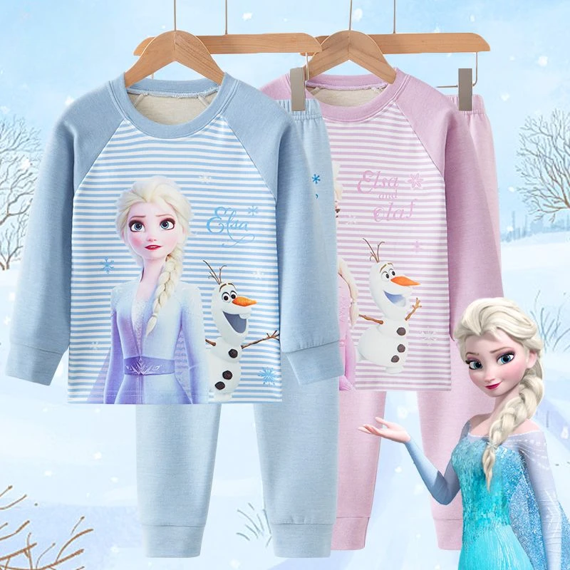 

Hasbro Elsa Cartoon Animation Movie Kawaii Children's Thermal Underwear Holiday Gift Personalized Cute Creative Plush Top Set