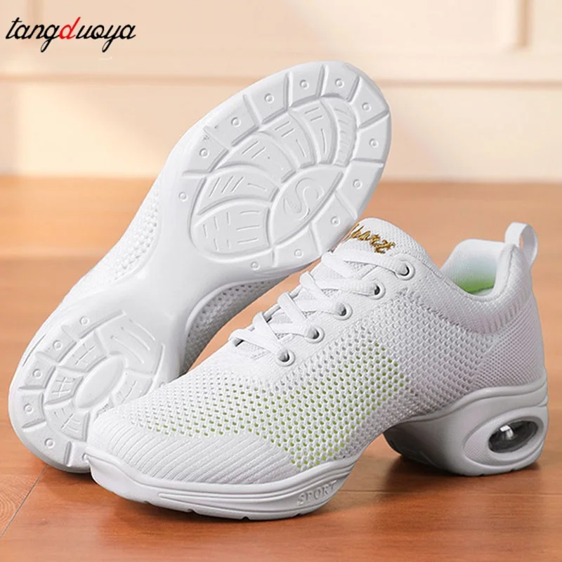 New Soft Outsole Breath Dance Shoes Women Sports Feature Dance Sneakers Jazz Hip Hop Shoes Woman Dancing Shoes Ladies Sneakers