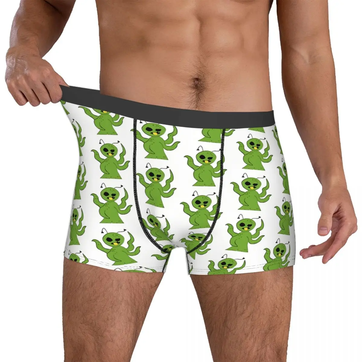 Green Monster Man's Boxer Briefs Underwear Alien Highly Breathable Top Quality Sexy Shorts Gift Idea