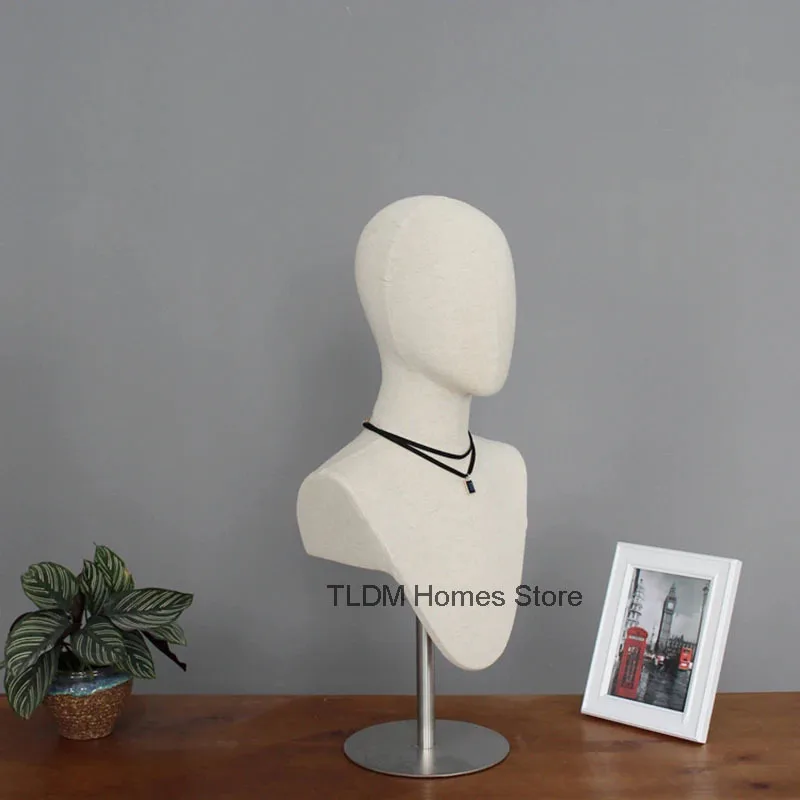 

Wig Head Mannequins for Clothing Store Cosplay Mannequin Head Elegant Hat Necklace Scarf Window Display Mannequins Display Rack