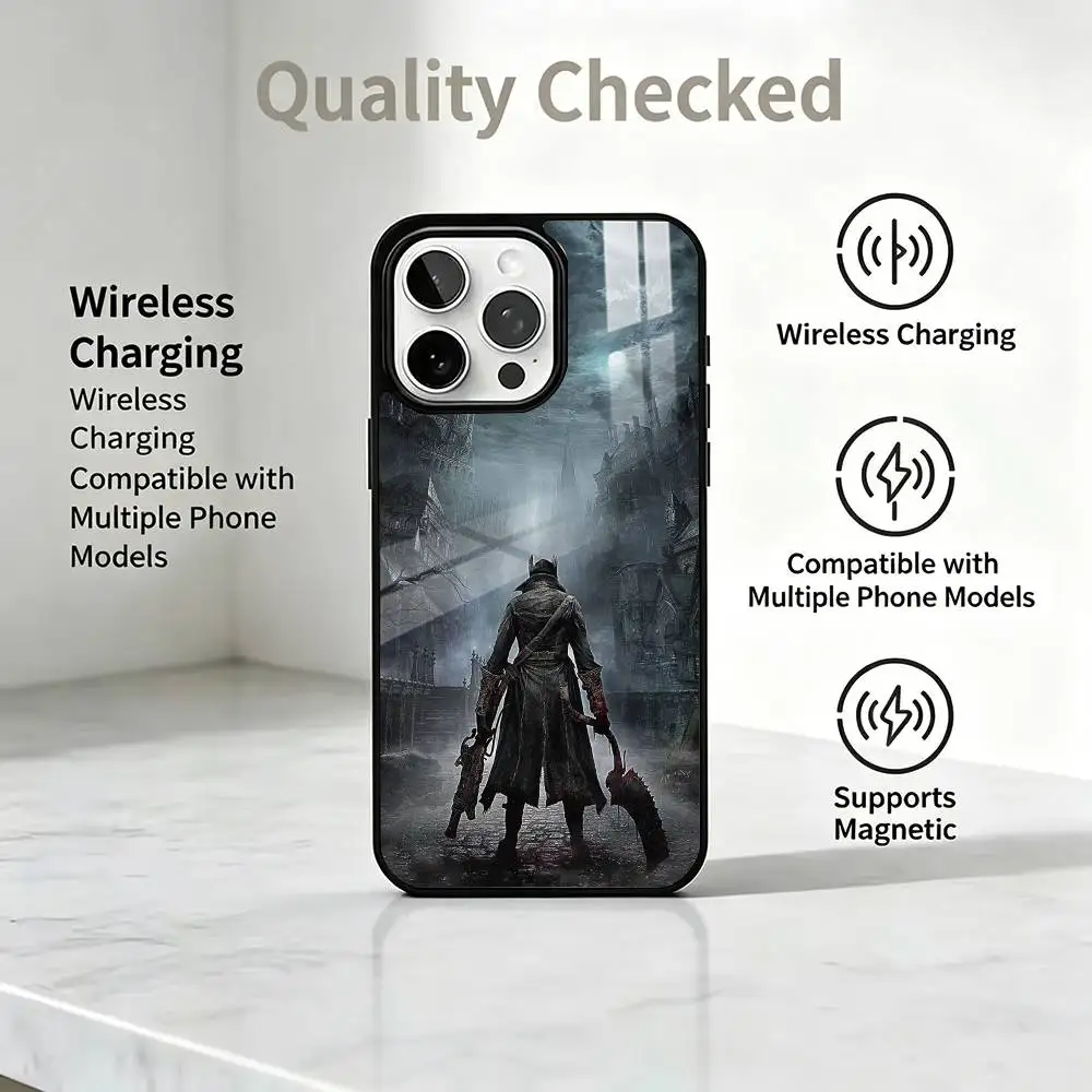 Game B-Bloodborne D-Dark Souls  Phone Case For iPhone17,16,15,14,13,12,11 Plus,Pro Magnetic Supports Magnetic Wireless Charging