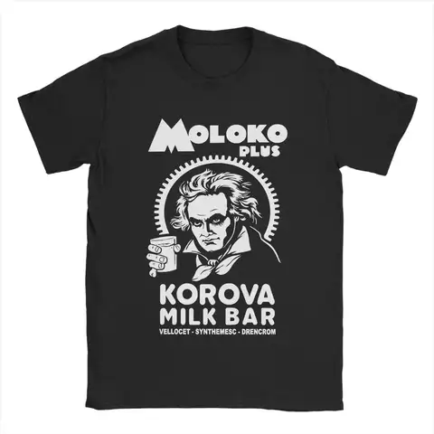 Men A Clockwork Orange Moloko Plus T Shirt  Pure Cotton Tops Funny Short Sleeve Round Collar Tees Printed T-Shirt