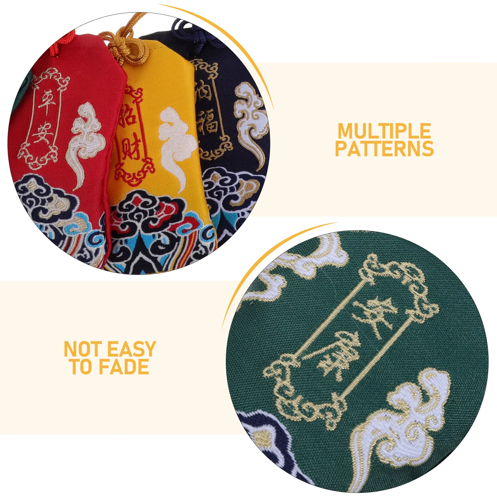 12 Sacchetti Portafortuna Multiuso, Amuleti Colorati da Appendere per Casa, Ufficio, Auto, Feng Shui, Ricchezza e Fortuna