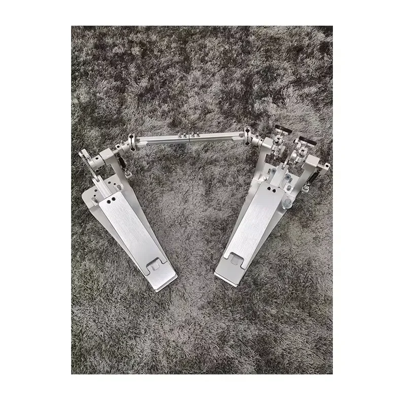 Wholesale Brushed Silver Direct Drive Double Pedal Drums Drum Pedal Drum Accessories