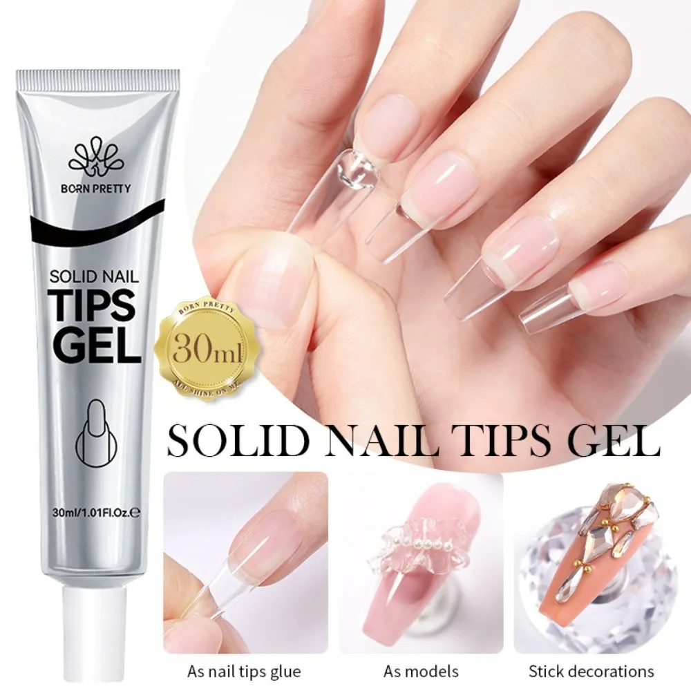 

Long Lasting Solid Nail Tips Gel No Sticky Hands Sealing Film Solid Nail Glue Gel Texture Portable Fake Nails Gel