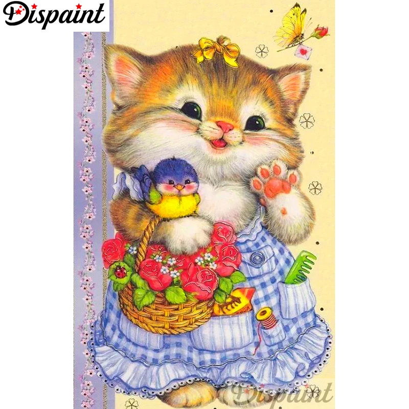 

Dispaint Full Square/Round Drill 5D DIY Diamond Painting "Cartoon cat" Embroidery Cross Stitch 3D Home Decor A12650