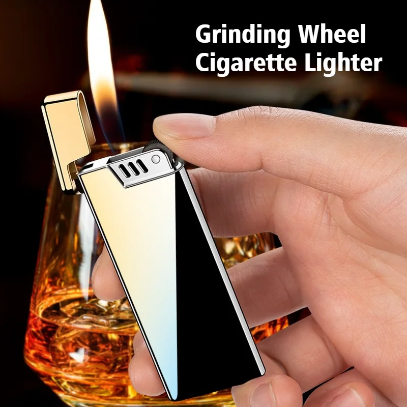 

Zinc Alloy Cigar Igniter Inflatable Lighter Wire Drawing Grinding Wheel Open Flame Gas Cigarettes Lighters & Smoking Accessories