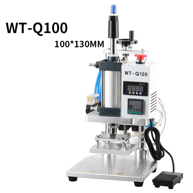 WT-Q100/WT-QS100 Pneumatische Foliedruk Machine Desktop Leer Stempelen Hete Pers Embossers Warmte Persmachine 220 V/110 V