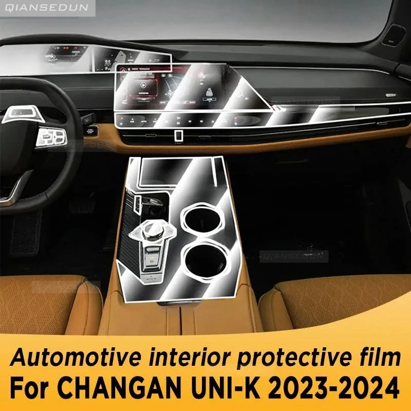 

For CHANGAN UNI-K 2023 2024 Gearbox Panel Navigation Screen Automotive Interior TPU Protective Film Anti-Scratch Accessorie