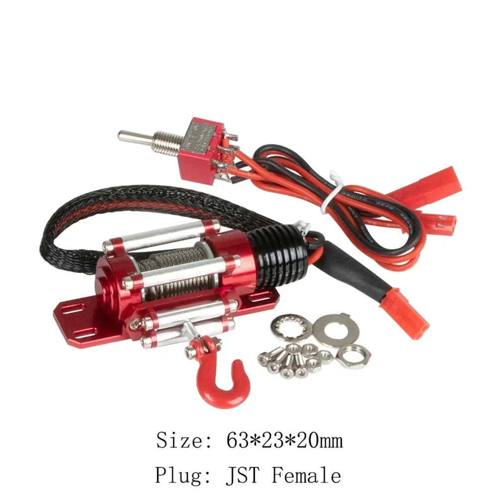 Treuil automatique à câble en acier pour crawler RC 1/10 TRX6 TRX4 SCX10 II III RBX10 D110 D90 Wrangler CC01 TF2