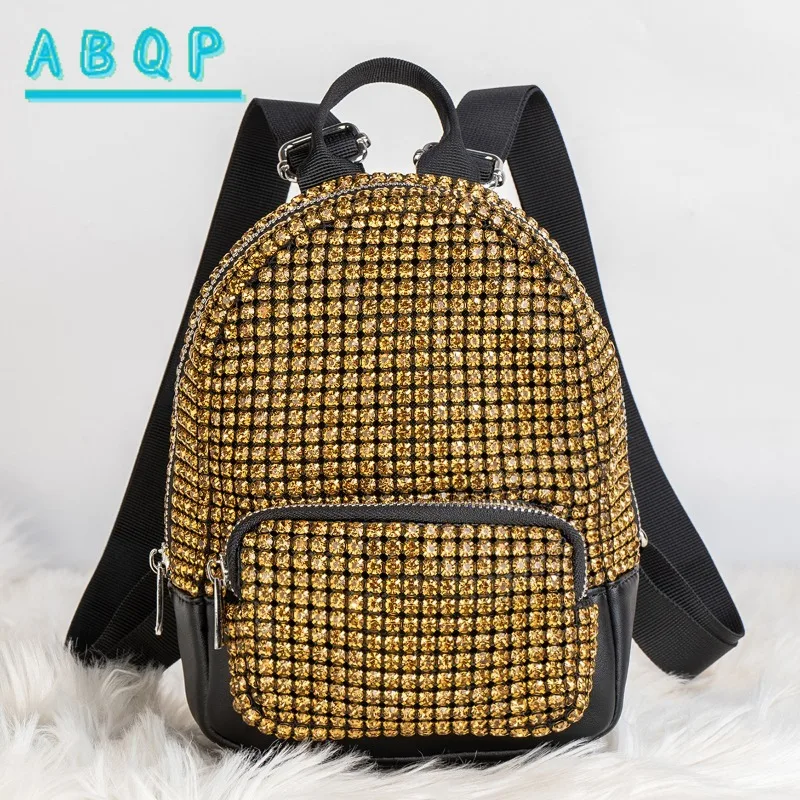 New Diamond-encrusted Backpack Luxury Brand Shiny Diamond-encrusted Women's Backpack Fashionable Mini Backpack High Quality