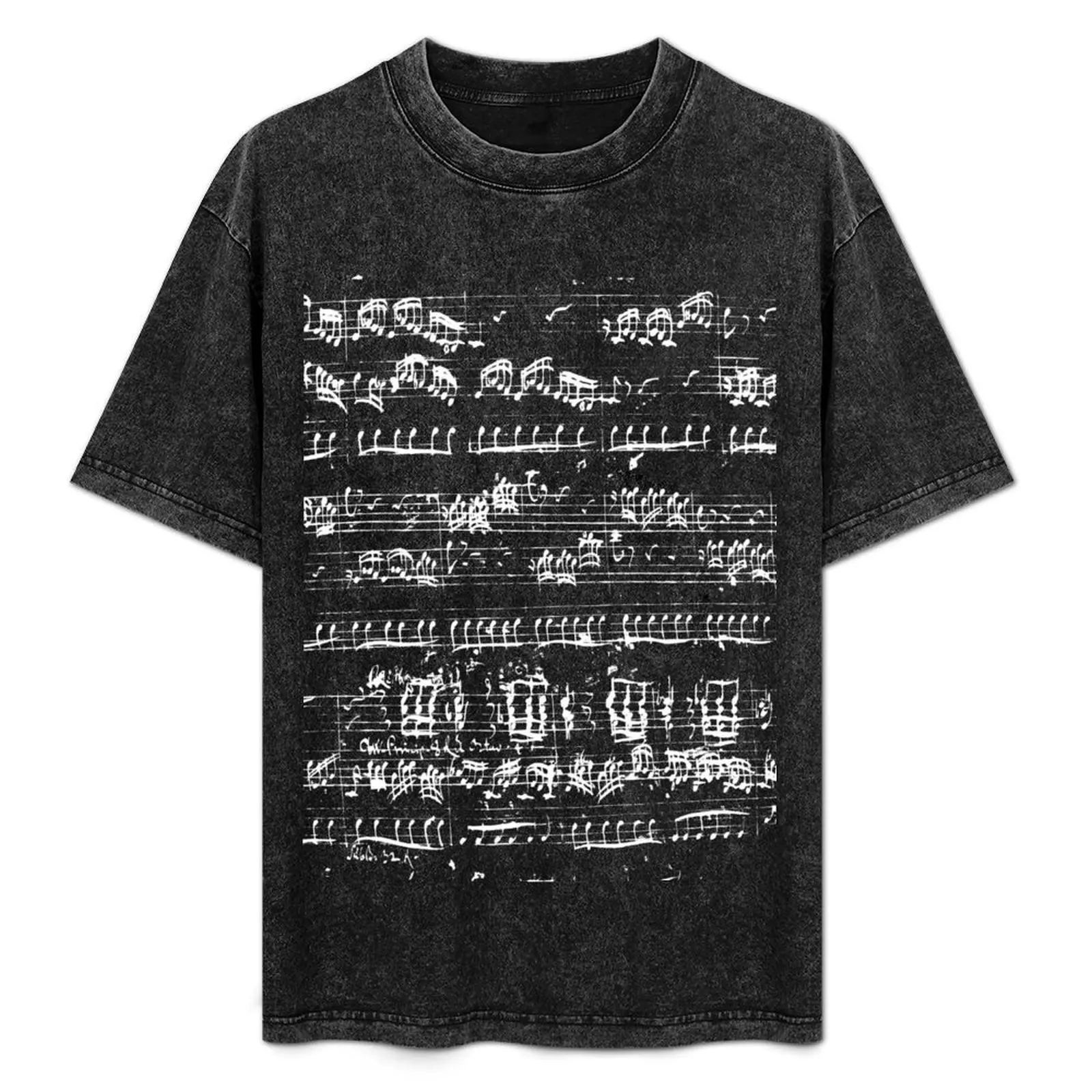 musical manuscript by johann sebastian bach (white) T-Shirt Casual Daily Wear Short Sleeve Top