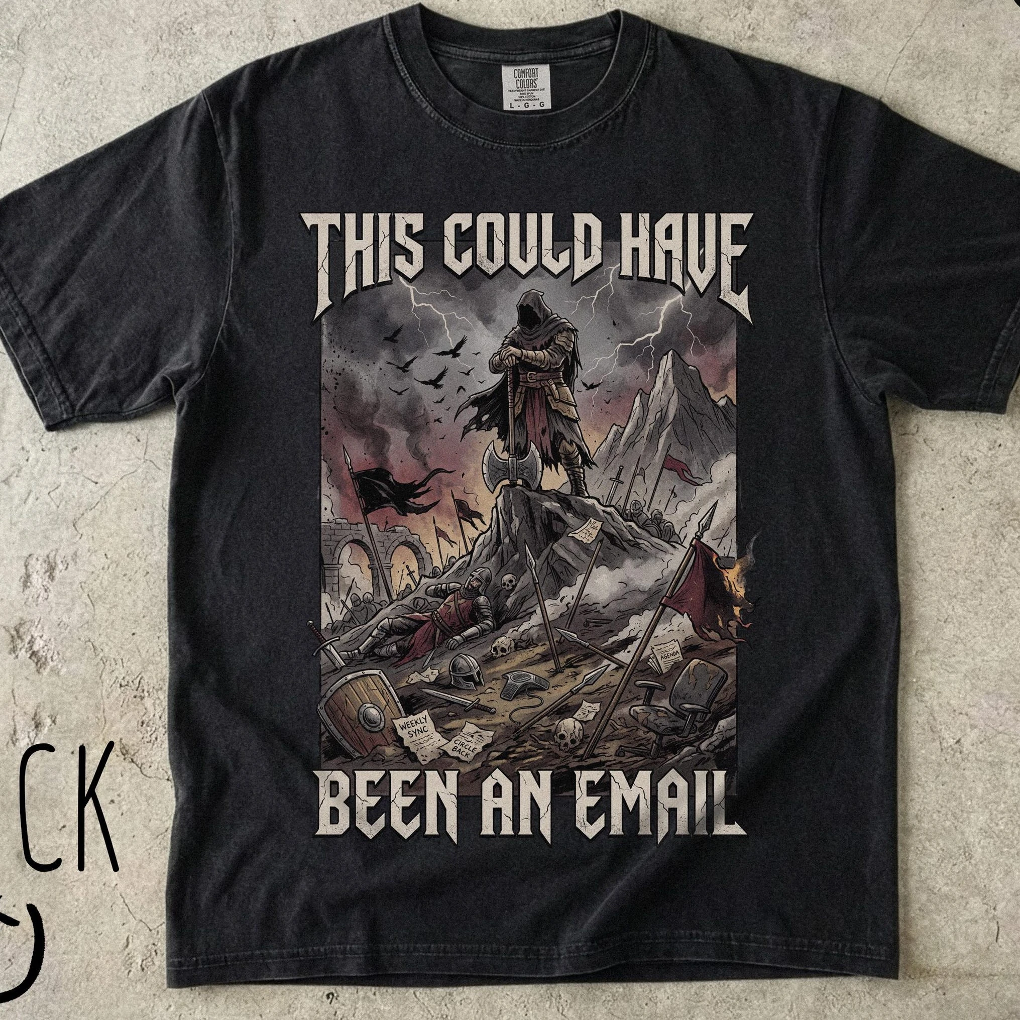 This Could Have Been An Email Comfort Colors Shirt, Funny Work Tee, Dark Humor Office Shirt, Medieval Knight Graphic Tee