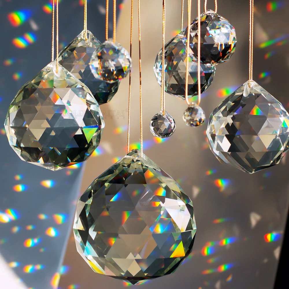 6/12/24pcs Crystal Prism Sun Catchers, Rainbow Maker Pendants for Home Garden Decor, Wedding Birthday Holiday Ornaments