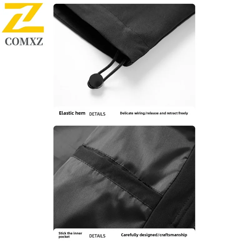 سترة COMXZ 2025 للرجال بياقة واقفة للربيع والخريف سترة غير رسمية بسيطة بلون سادة معطف عصري خفيف الوزن