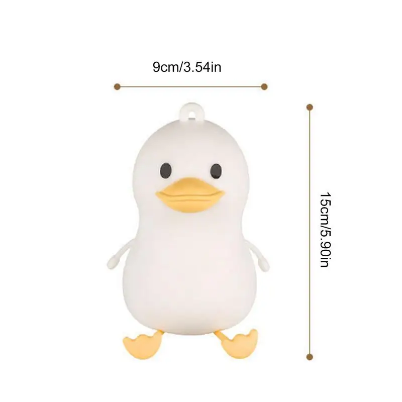 Lampe de nuit LED en silicone de dessin animé de canard mignon, aste par USB, capteur tactile, minuterie, lampe de chevet de chambre à coucher, cadeau pour enfant