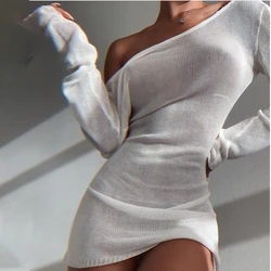 Para Praia Long Sleeve Beach Cover Ups Halter Backless Beachdress 2024 Female Women Swimwear Covers Beachwear