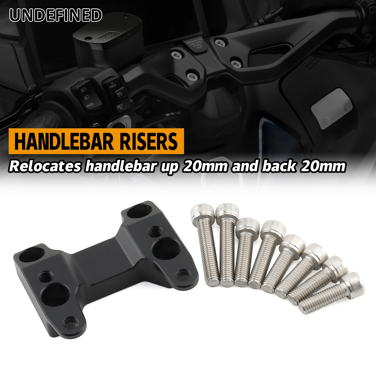 

Motorcycle Handlebar Riser Handle Bar Raiser Clamp Backs For Yamaha TMAX 560 T-MAX560 TMAX560 2022 2023 2024 CNC Black Aluminum