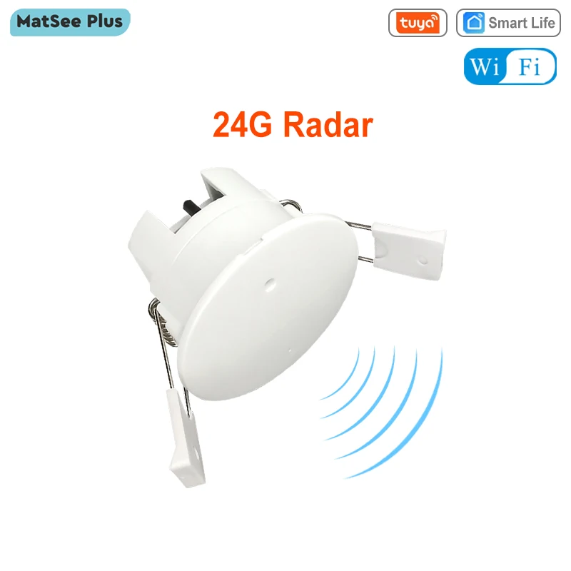 Tuya Smart Life WiFi Radar a onde millimetriche 24Ghz Sensore di movimento di presenza umana Rilevatore di luminanza/distanza App Monitor 110/240VAC