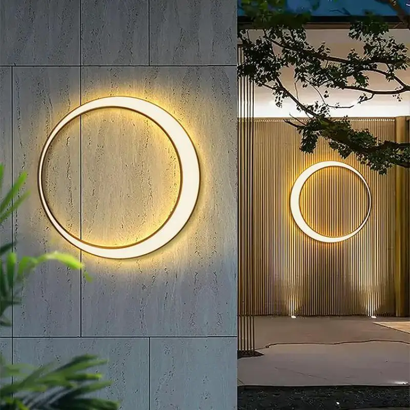 

Garden dressing room deco Outdoor Moon Light LED strip Waterproof Courtyard Wall Lamp for Villa veranda bathroom Wall fixtures