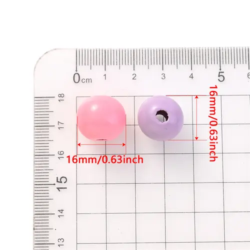 50Pcs 16mm Colorful Wooden Beads Round Straight Hole Loose Spacer Beads For Diy Bracelets Necklaces Jewelry Accessories - Image 4