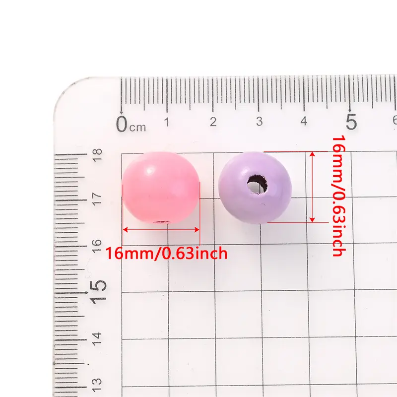 50Pcs 16mm Colorful Wooden Beads Round Straight Hole Loose Spacer Beads For Diy Bracelets Necklaces Jewelry Accessories - Image 4