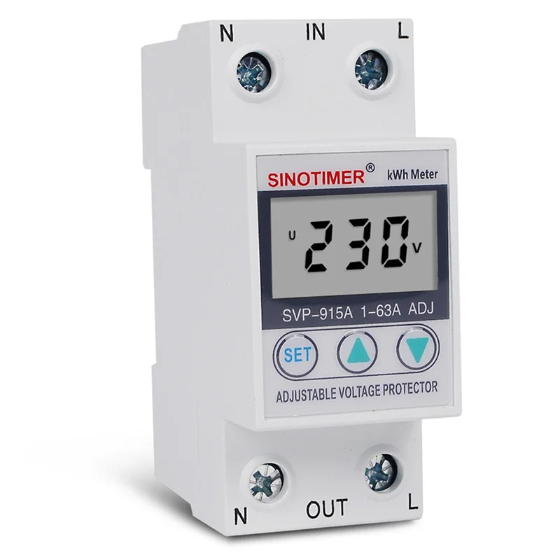 SINOTIMER SVP-915A 63A Overvoltage Protector Overwriter Protector With Metering Power Display-X64A