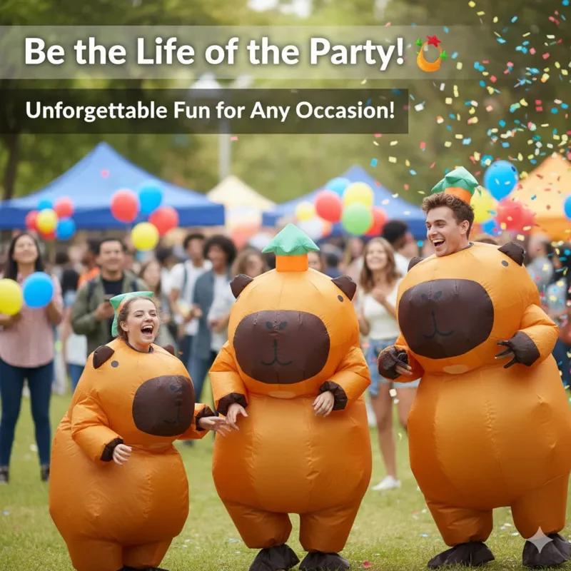 

Capybara Costume Christmas Animal Funny Inflatable Blow Up Cosplay Suit Halloween Novelty Water Pig Outfit Party Inflatable New