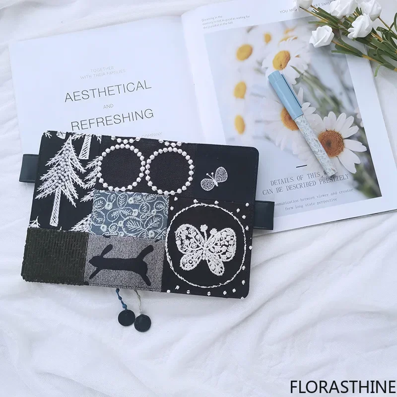 Featured Embroidery Splicing Retro Loose Leaf Notebook Hand Account Student's Book Daily Study Note Book Portable Pocket
